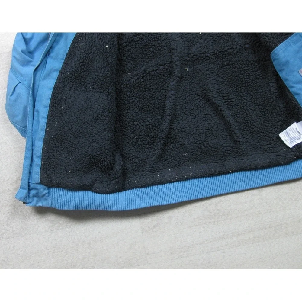 Carhartt Active Jacket Youth‎ (S) Duck Canvas Workwear Sherpa Lined Blue CP9564